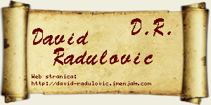 David Radulović vizit kartica